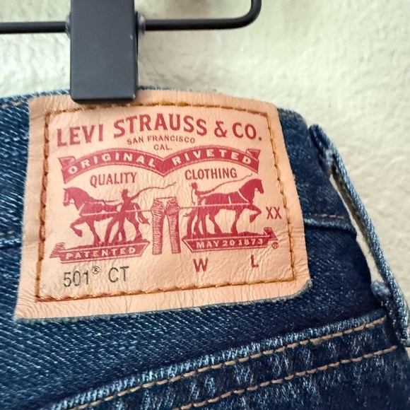 Levi's Dark Blue 501 CT Jeans - Picture 4 of 6